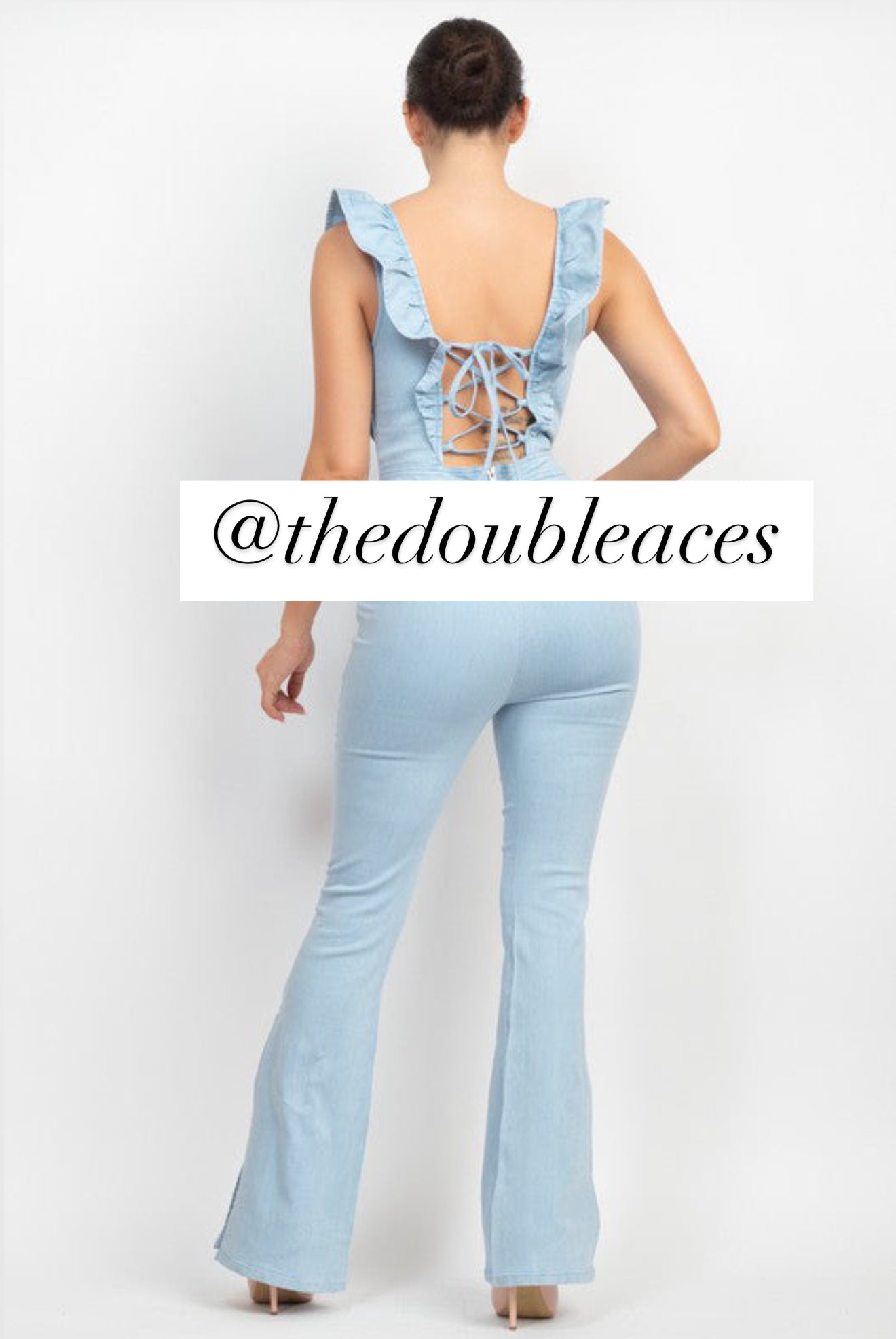 Fort Worth - Denim Lace Up Jumpsuit