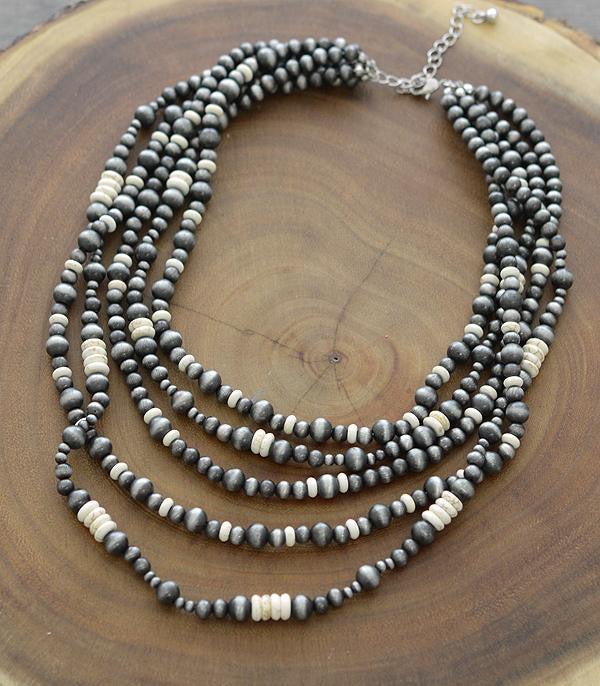5 Multi-Layer - White Necklace