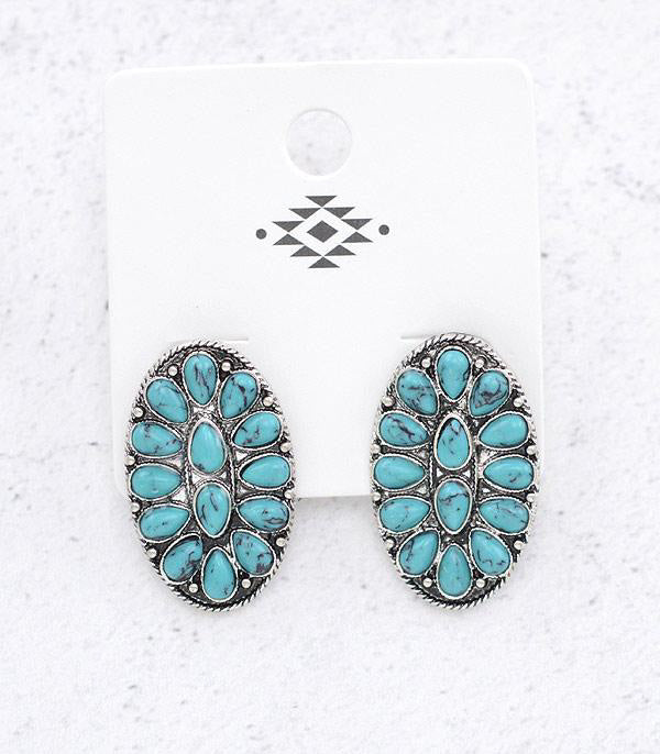 Eva - Turquoise Concho Earrings