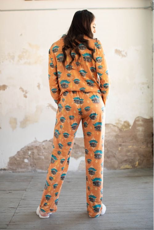 Orange Aztec Buffalo Pjs / Lounge Set