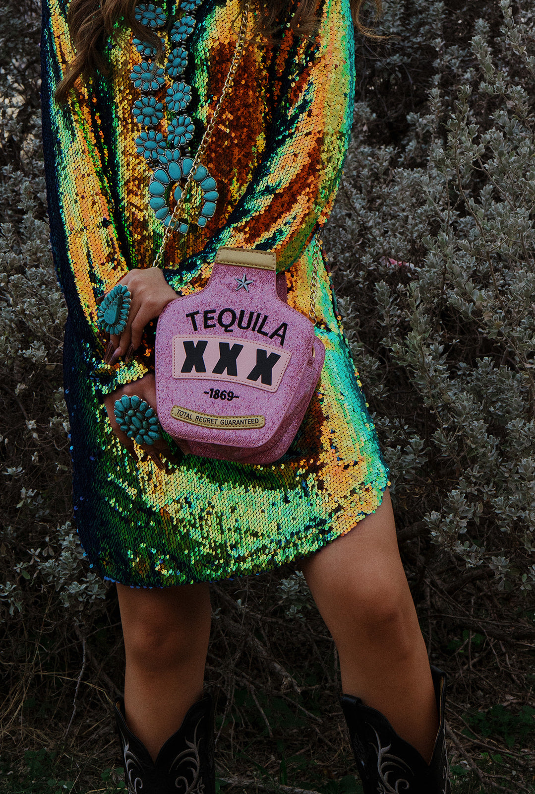 Glitter Total Regret Guaranteed Tequila
Handbag - Pink