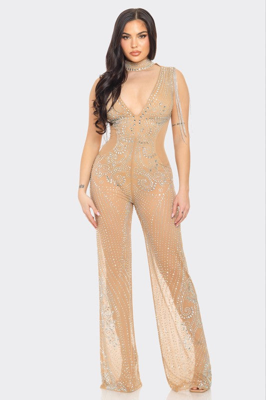 Actin’ Up - Nude Jumpsuit